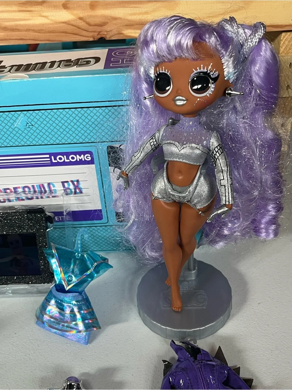 L.O.L. Surprise! Doll with Purple Hair & Silver Outfit and Purple Accessories